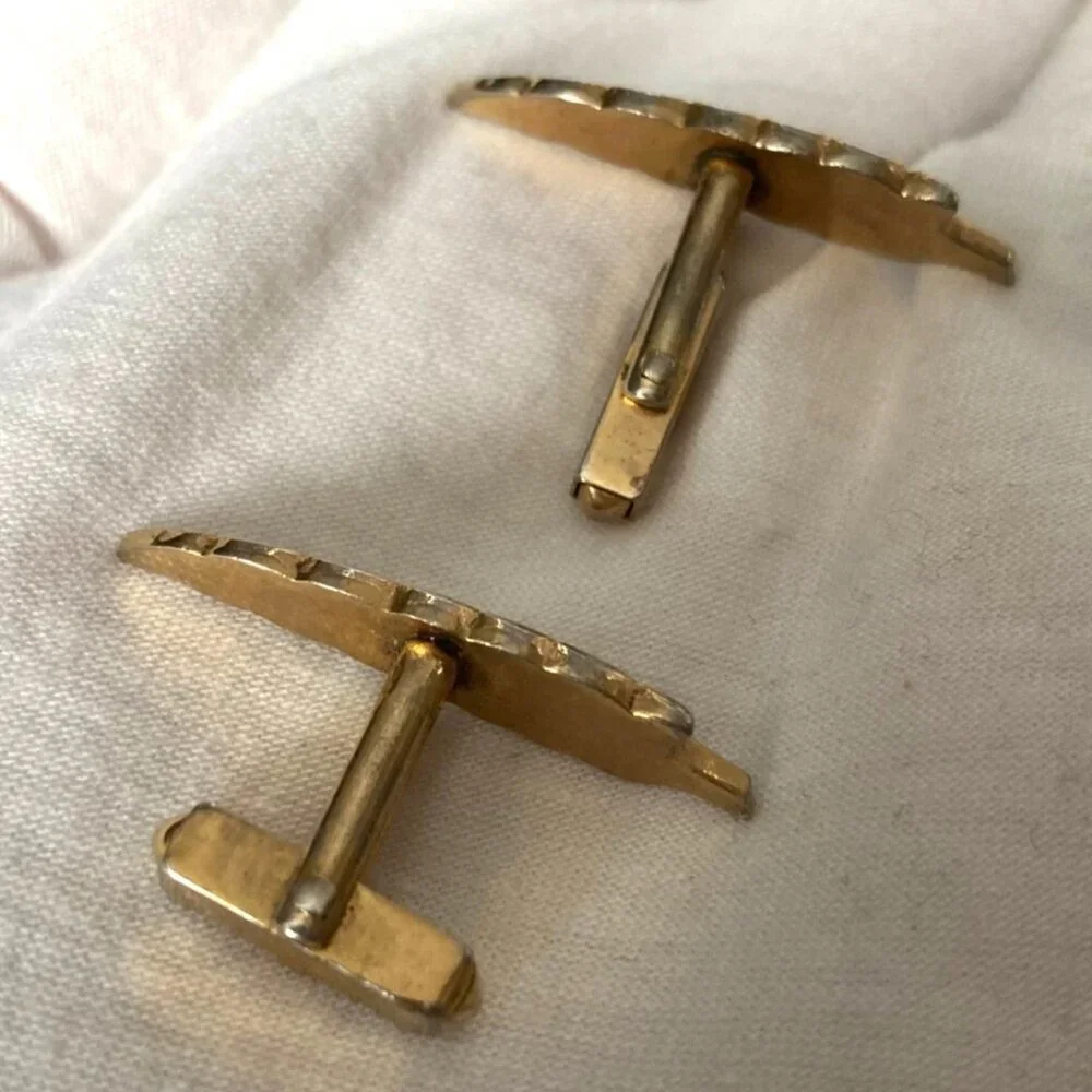 Vintage Mens Cufflinks Tie Clips Lot Gold Silver Tone Mixed Designs Mid Century